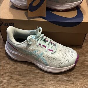 Asics Cream and Pink Athletic Sneakers